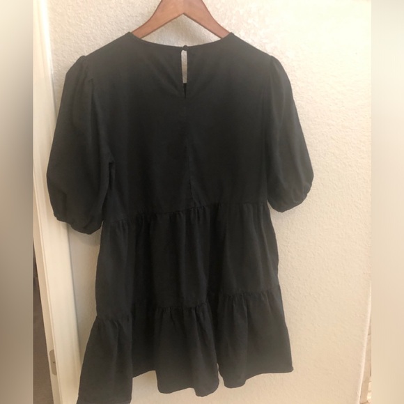 Bloomingdale’s Aqua Black Tiered Poplin Dress 🖤 - Picture 5 of 5